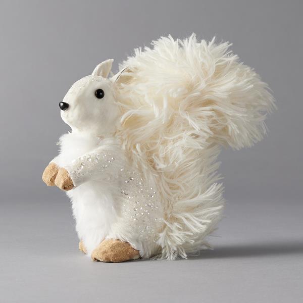 ARDILLA DE TERCIOPELO, BLANCA, 20x8x16cm