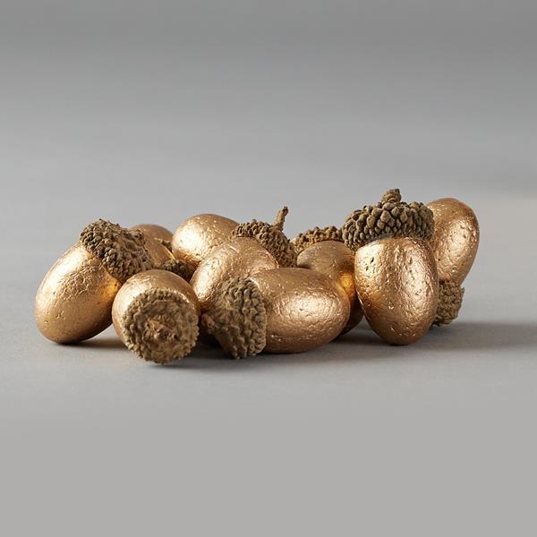 BELLOTAS DORADAS EN BOLSA DE PAPEL, SET DE 12 PIEZAS, 3,5 cm