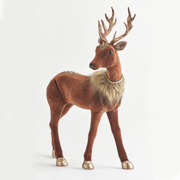 RENO DE TERCIOPELO, MARRÓN OSCURO, 37x14x52cm