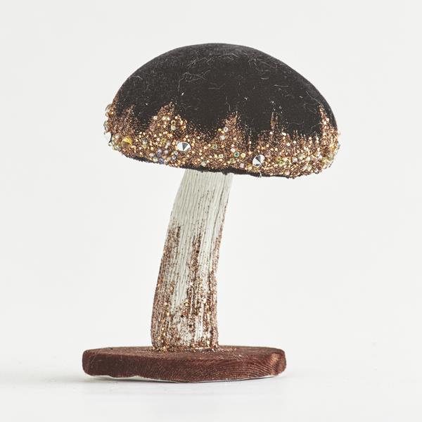 SETA DE TERCIOPELO, NEGRO CON BRILLO, 8x8x12cm