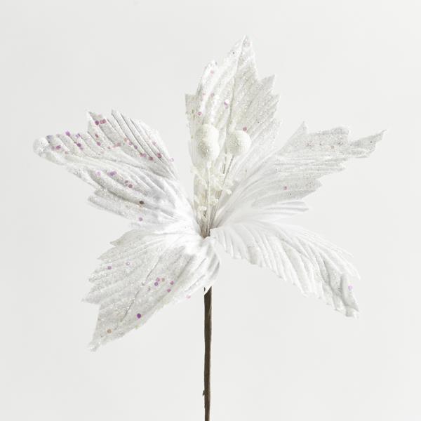 FLOR DE POINSETTI, BLANCA, 30x15cm