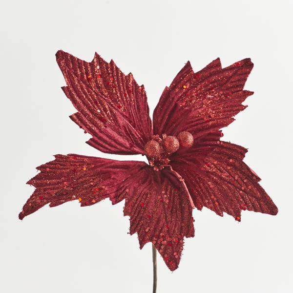FLOR DE POINSETTI, BORGOÑA, 30x15cm