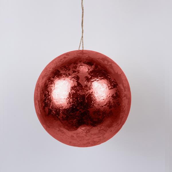 BOLA, ROJO METALIZADO, 20cm