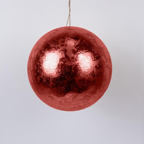 PELOTA, ROJO METALIZADO, 25cm