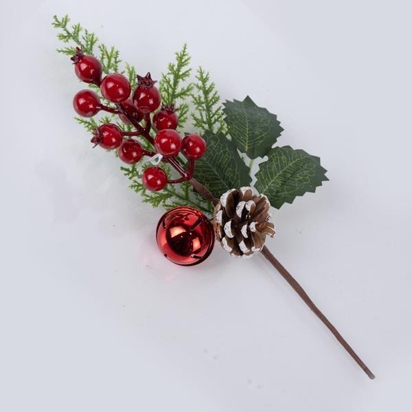 PICO CON FRUTOS ROJOS Y CAMPANILLA, 30cm