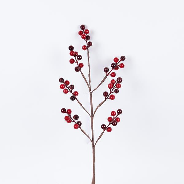 RAMITA CON BAYAS ROJAS Y BORGOÑA, 61cm