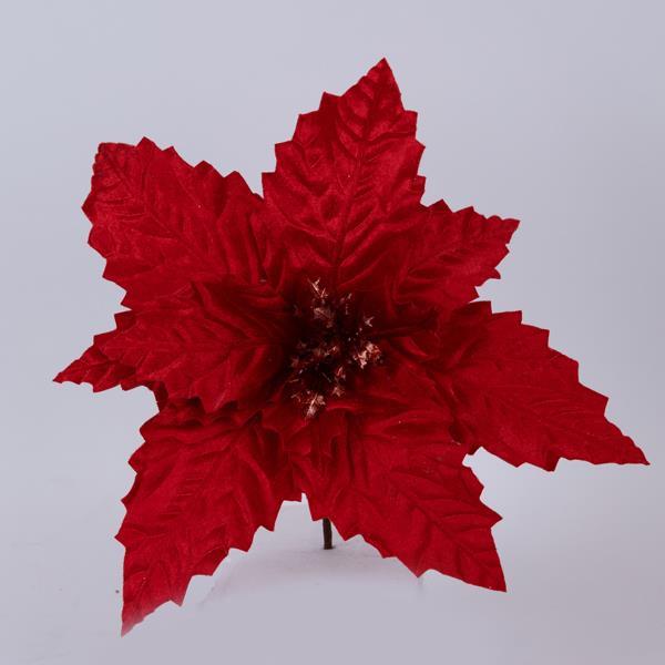 Flor de Pascua de Terciopelo, Roja, 37x14cm