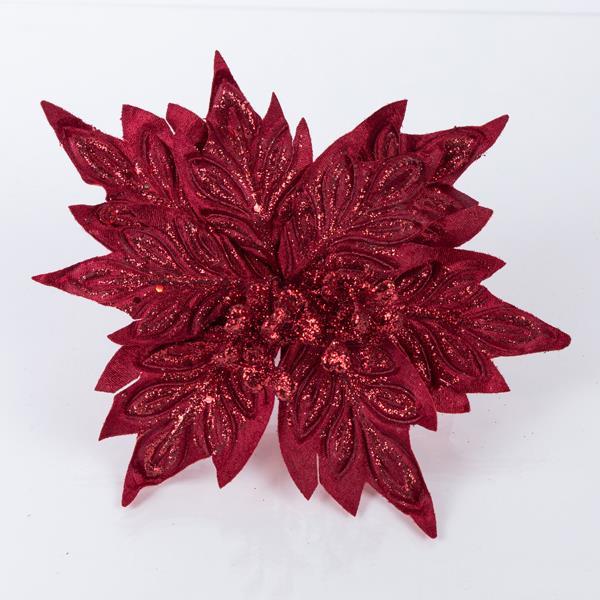 FLOR DE POINSETTI, BORGOÑA, 25x13cm