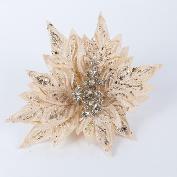 FLOR DE POINSETTI, CHAMPÁN, 25 cm