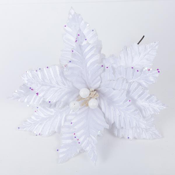 FLOR DE POINSETTI, BLANCA, 30x20cm