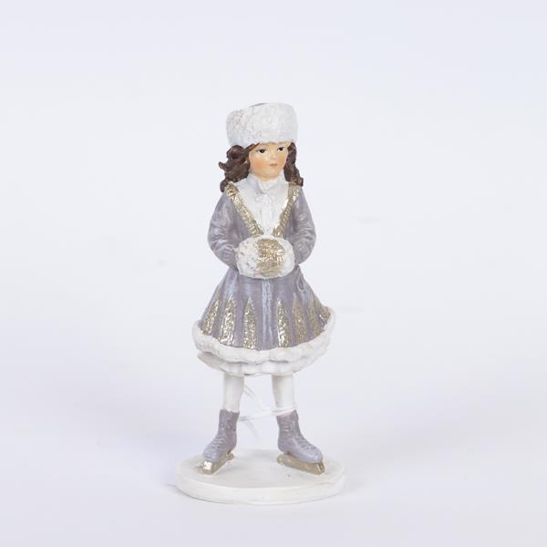 NIÑA DECORATIVA DE POLIRESINA, CON PELO, 5,5x4x12,5cm