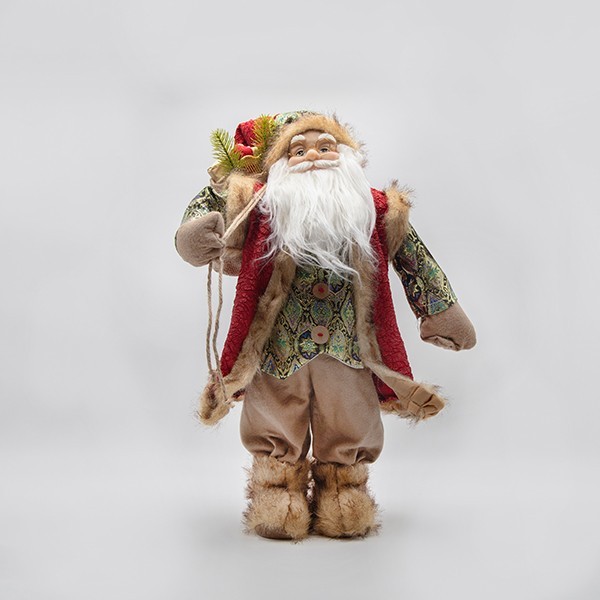 PAPÁ NOEL CON ROPA DE TERCIOPELO ROJO, 60cm