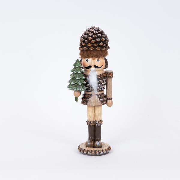 SOLDADO CON PINO Y ÁRBOL, MARRÓN, 26,50CM