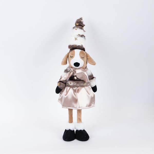 PERRITO CON ROPA MARRÓN, 53 CM