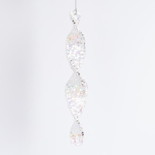 ESTALACTITA ACRÍLICA, ESPIRAL, IRIDISCENTE, 19 CM