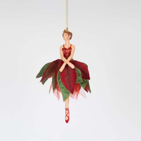BAILARINA CON FALDA ROJA VERDE, 17CM