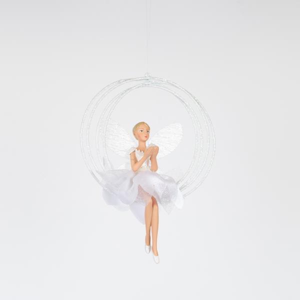 HADA EN COLUMPIO, BLANCA, 15CM