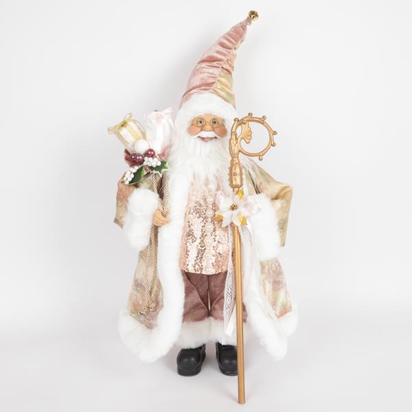 PAPÁ NOEL CON ROPA DE DISFRAZ ROSA, 45,7 CM