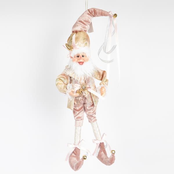 ELFO CON ROPA DE LUJO DE ORO ROSA, 50,8 CM