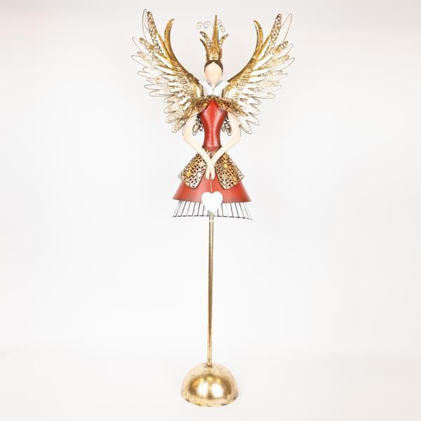 PRINCESA METÁLICA CON CORAZÓN BLANCO, 104,14CM