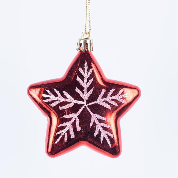 MINI ESTRELLA ROJA, SET DE 4 PIEZAS, 5 CM (TOP 120)