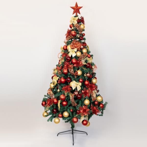 DECORACIÓN PARA ÁRBOL, ORO ROJO, SET 120 PIEZAS