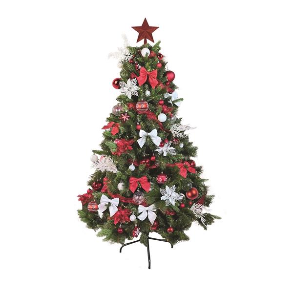 DECORACIÓN PARA ÁRBOL, ROJO Y BLANCO, SET DE 120 PIEZAS