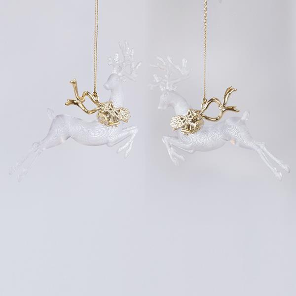 CIERVO ACRÍLICO CON CINTA DORADA 16CM