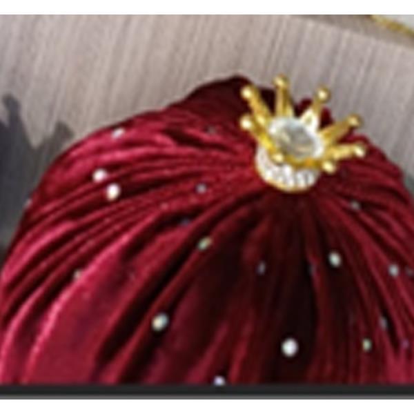 TERCIOPELO GRANADA, BORGOÑA, CON CRISTALES, 10 CM