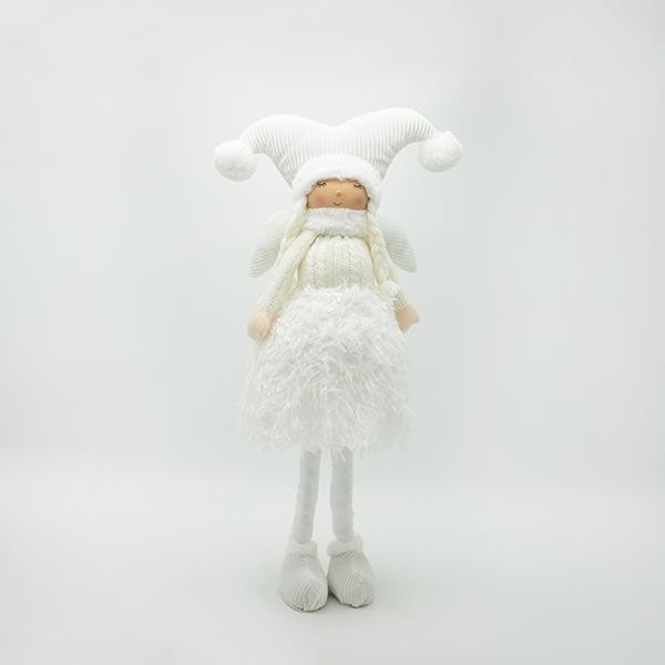 NIÑA CON ROPA BLANCA Y FALDA ILUMINADA, 63CM