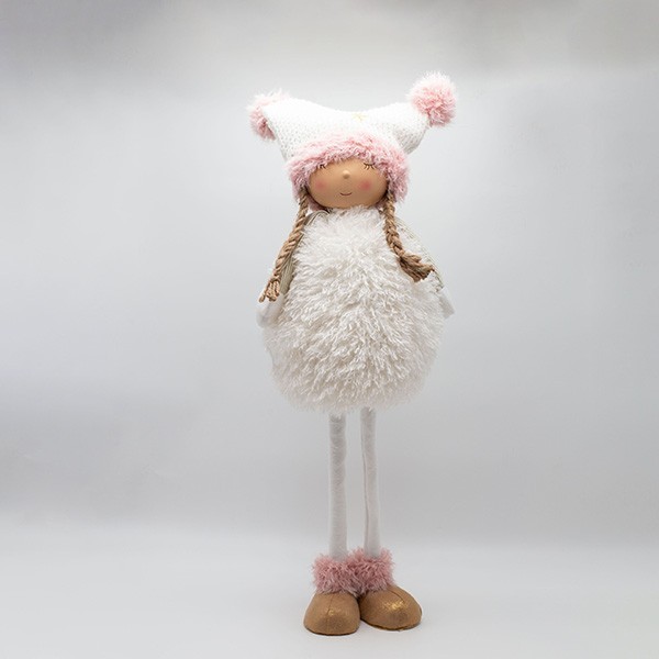 NIÑA CON POM POM ROSA, 69CM
