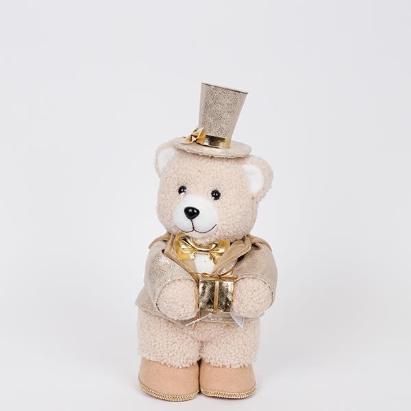 OSO DE PELUCHE CON ROPA DE CHAMPÁN Y REGALO, 31CM