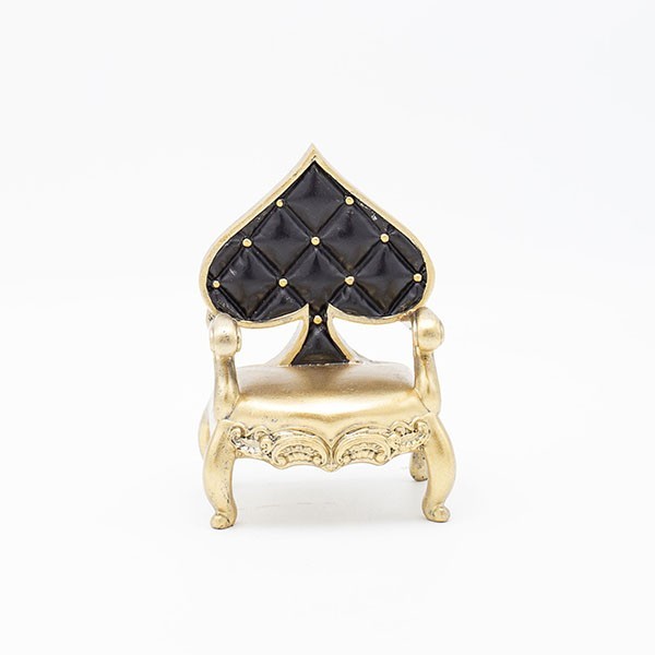 SILLA DE POLIRESINA, REINA DE ESPADAS, 9,5 X 7,5 X 13,5 CM