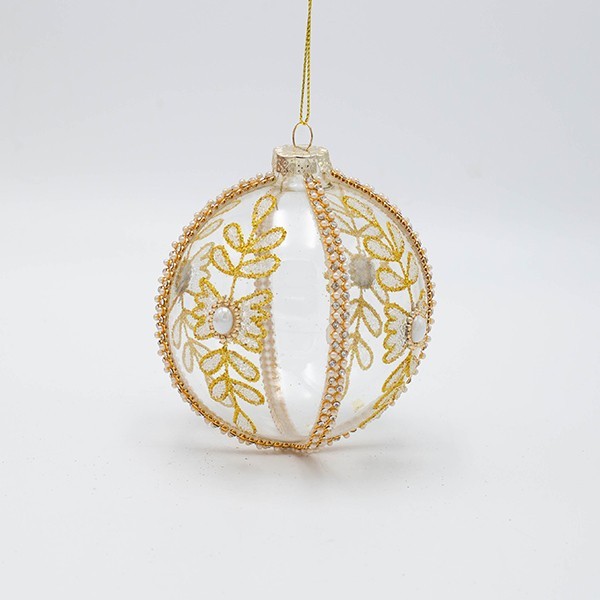 BOLA DE CRISTAL TRANSPARENTE CON PERLA BLANCA, JUEGO DE 4 PIEZAS, 10 CM