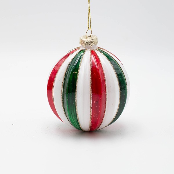 BOLAS DE CRISTAL, COLOR CARAMELO, ROJO, VERDE Y BLANCO, JUEGO DE 4 UNIDADES, 10 CM