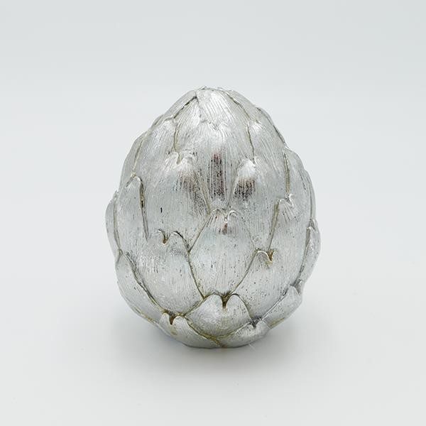 ALCACHOFA DE POLIRESINA, PLATA, 14,5X9,5CM