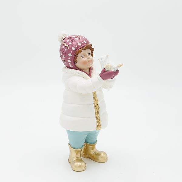 NIÑA DE POLIRESINA, EN COLORES PASTEL, 9,5X20,5CM