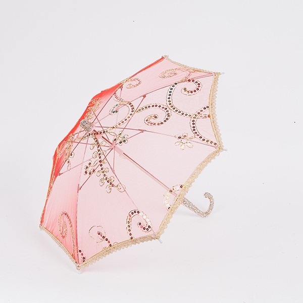 PARAGUAS, ORGANZA ROJA, 41CM