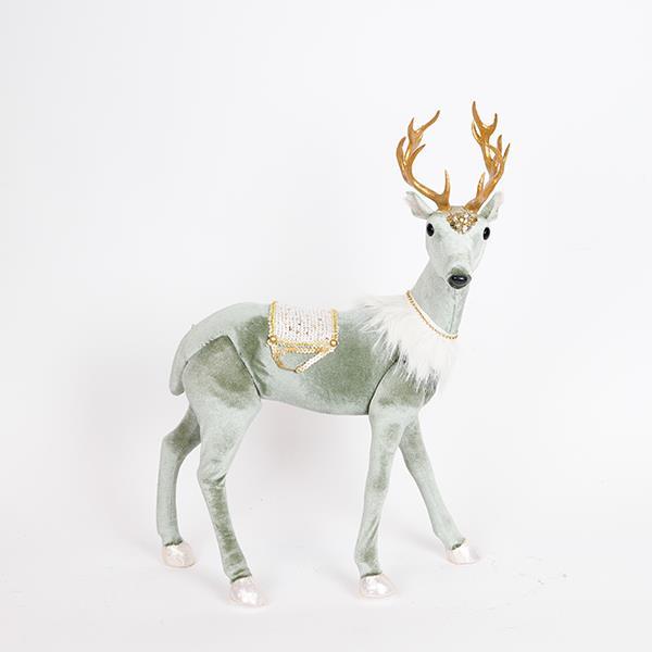 RENO DE TERCIOPELO, VERDE MENTA, 37X52CM