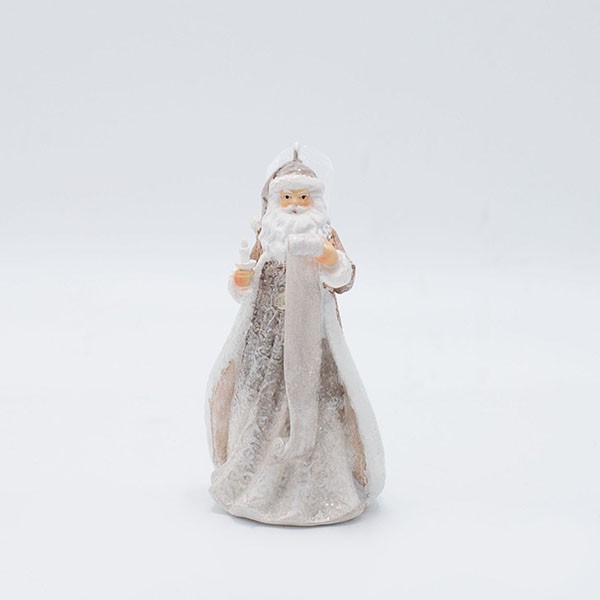 DECORACIÓN DE POLIRESINA, PAPÁ NOEL CON LISTA DE REGALOS, ROSA CLARO, 9X15CM