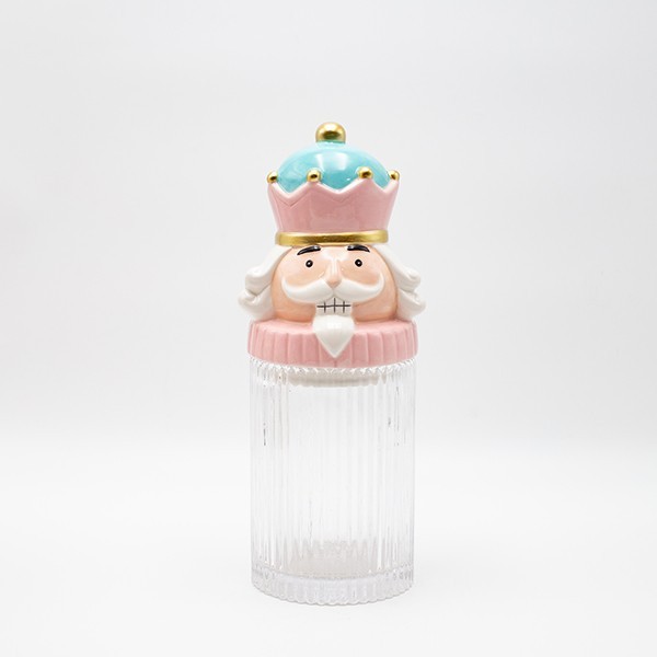 TARRO DE GALLETAS CON TAPA DE CASCANUECES, DECORATIVO, 12 X 30 CM