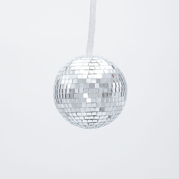 BOLA DE CRISTAL, DISCO, PLATA, 8CM