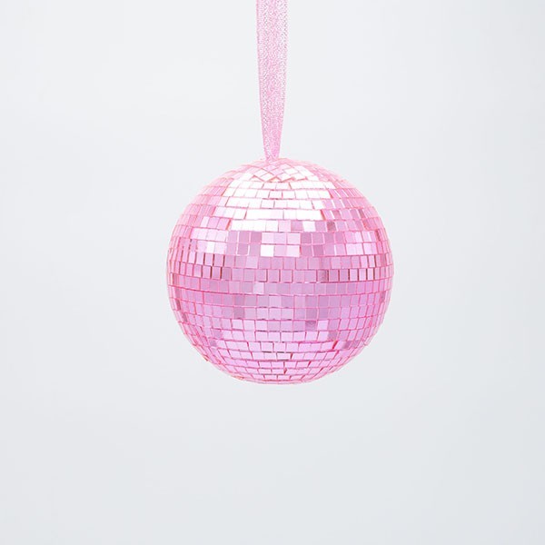 BOLA DE CRISTAL, DISCO, ROSA, 8CM