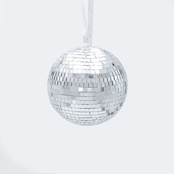 BOLA DE CRISTAL, DISCO, PLATA, 10CM