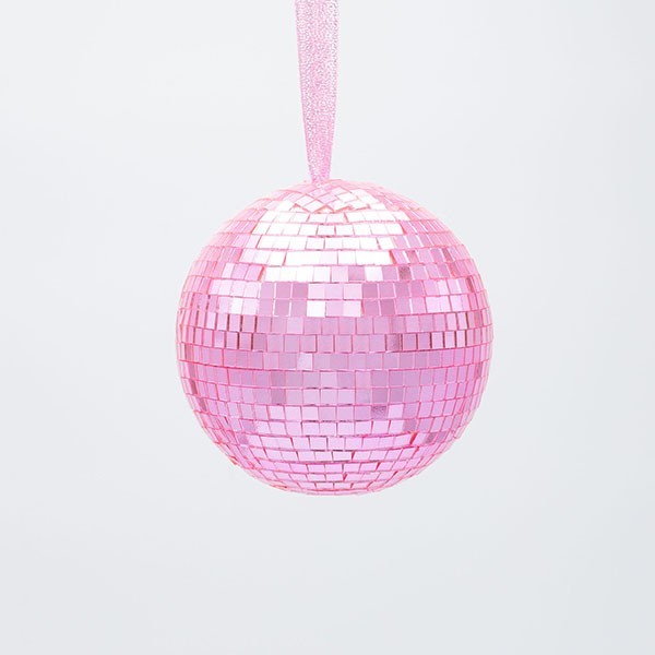 BOLA DE CRISTAL, DISCO, ROSA, 10CM