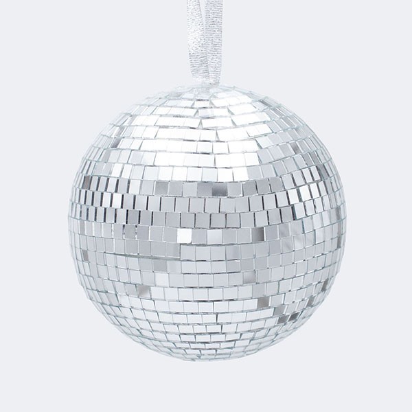 BOLA DE CRISTAL, DISCO, PLATA, 14CM