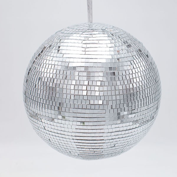 BOLA DE CRISTAL, DISCO, PLATA, 20CM