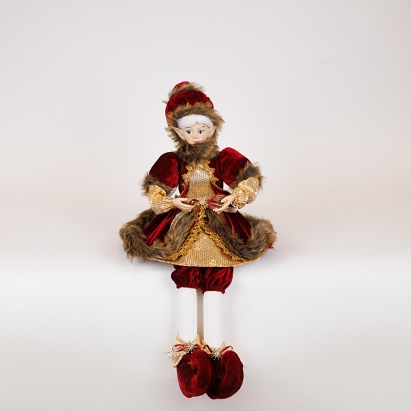 ARLEQUÍN CON VESTIDO BURDEOS, 61CM