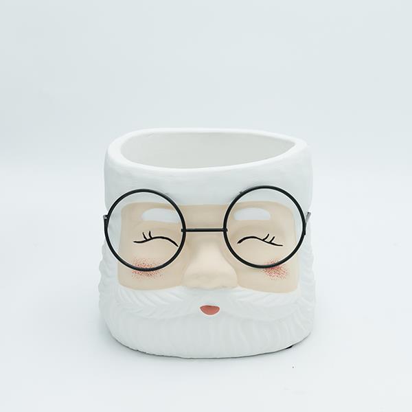 MACETA DE CEMENTO, CARA DE SANA, 12,5X11,5X10CM