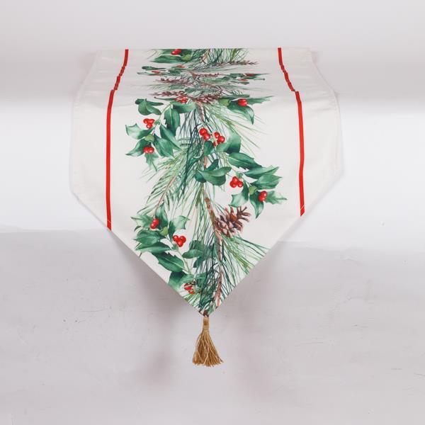 CAMINO CON BAYAS Y MUÉRDAGO, 40X150CM